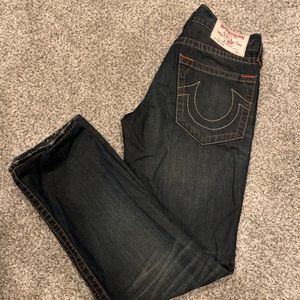 true religion dark wash slim jeans